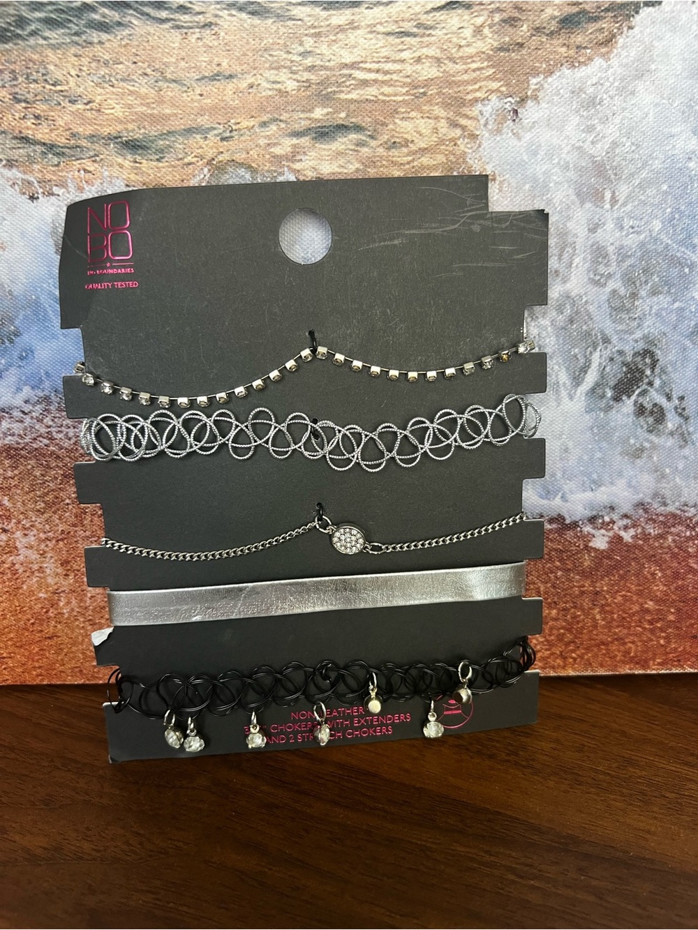 NOBO Silver and Black Multi-Style Choker Necklace Set